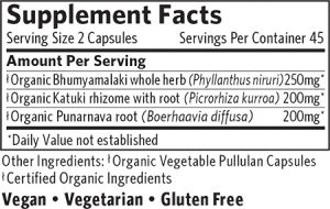 Liver Kidney supplement facts